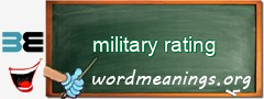 WordMeaning blackboard for military rating